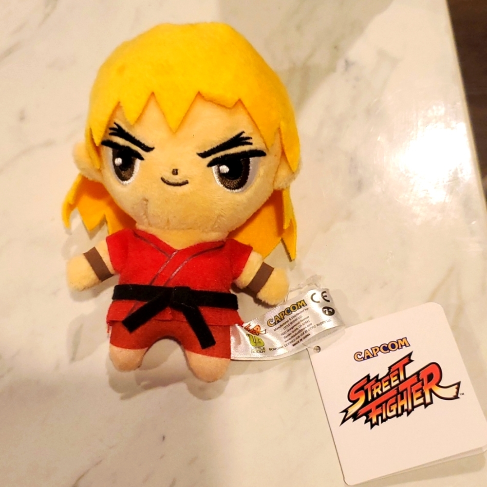 Capcom Street Fighter Little Buddy Ken and Ryu 6 Inch Plush Dangler